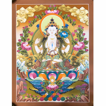 Beautiful Chenrezig, Avalokiteshvara Thangka