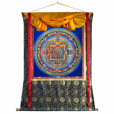 Silk Brocade Blue Kalachakra Mandala