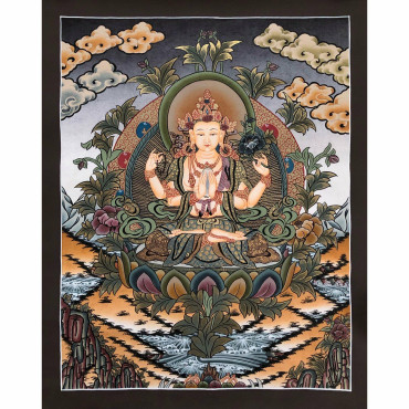 Beautiful Avalokiteshvara Thangka, Chenrezig Thanka Art