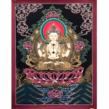 Blessed Chenrezig, Avalokiteshvara Thangka