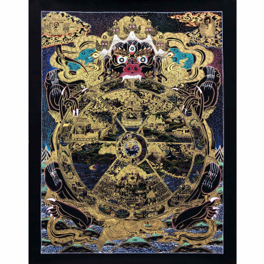 Wheel Of Life Thangka Painting, Samsara Thanka Art