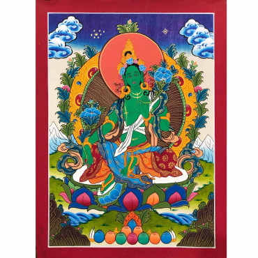 Blessed Green Tara Thangka Painting