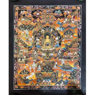 Lama Painted Top Quality Buddha Life Thangka, Buddha Story Thanka, Life Story Of Shakyamuni Buddha