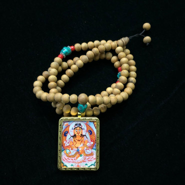 Lama Blessed Dzambala Pendant, Amulet Thangka (黄财神 )