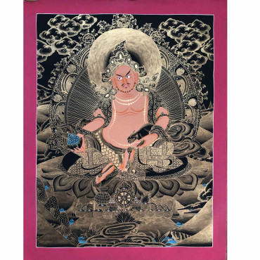 27×21 Inch Fine Quality Dzambala Thangka, Bodhisattva of Wealth