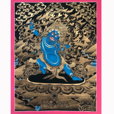 66x53cm Hand-painted Vajrapani Thangka Painting, Genuine Art for Meditation and Decoration