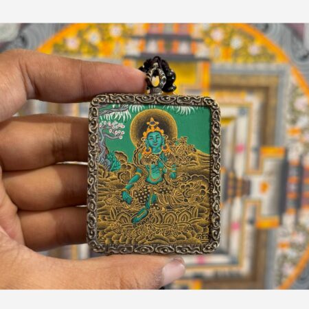 Green Tara Pendant, Dholma Amulet for Protection and Compassion