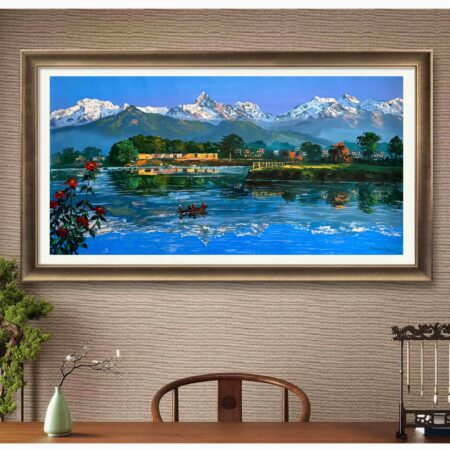 Acrylic Painting of Fewa Lake