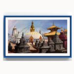 Monkey Temple Acrylic Painting