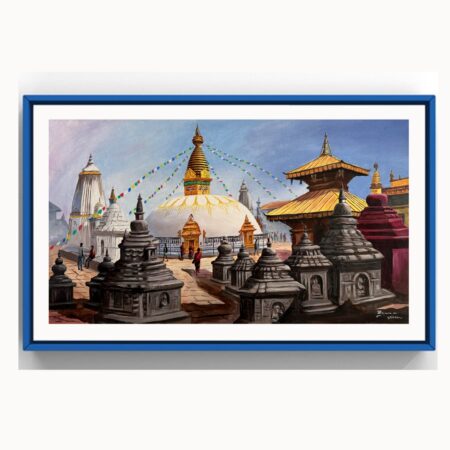 Monkey Temple Acrylic Painting