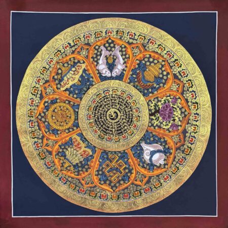 Astamangala Mandala Thangka Painting