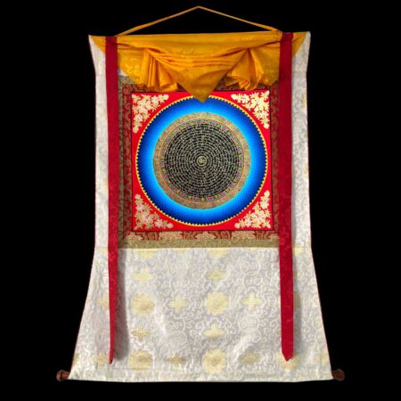 Silk Brocade Mounted Mantra Mandala Thangka Painting