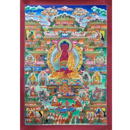 Amitabha Buddha Pureland Thangka Painting