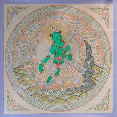 Green Tara Mandala Thangka Painting