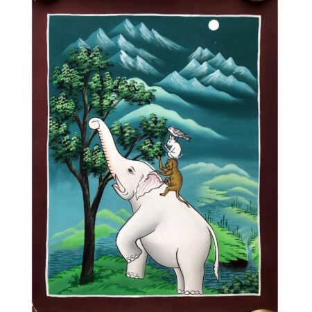 Four Harmonious Friends Thangka