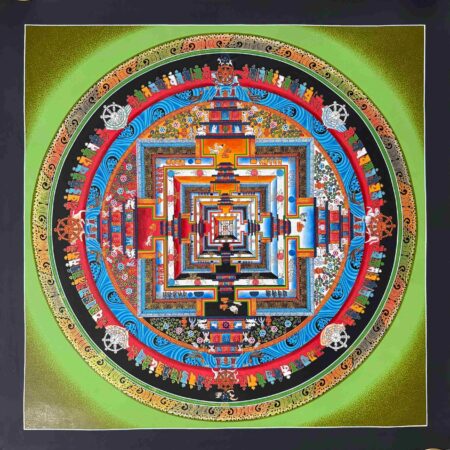 Green Kalachakra Mandala Thangka