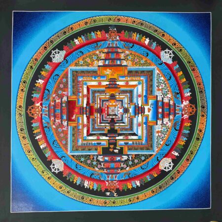 Blue Kalachakra Mandala Thangka