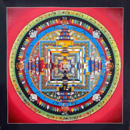 Red Kalachakra Mandala Painting