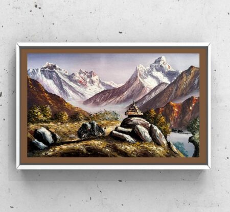 Mount Ama Dablam & Everest Acrylic Painting