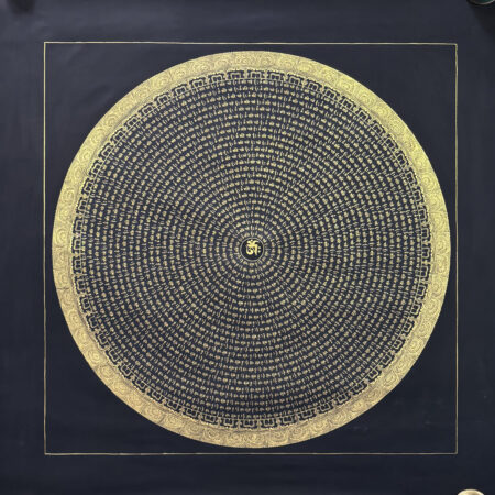 Devanagari Om Mani Padme Hum Mantra Mandala Thangka