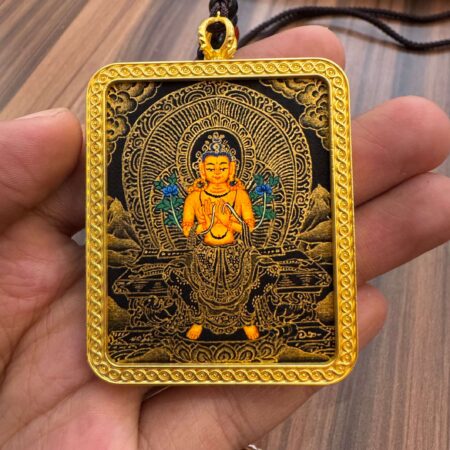 Maitreya Buddha Thangka Pendant – Tibetan Buddhist Amulet Necklace