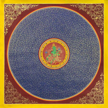 Green Tara Mandala Thangka Painting