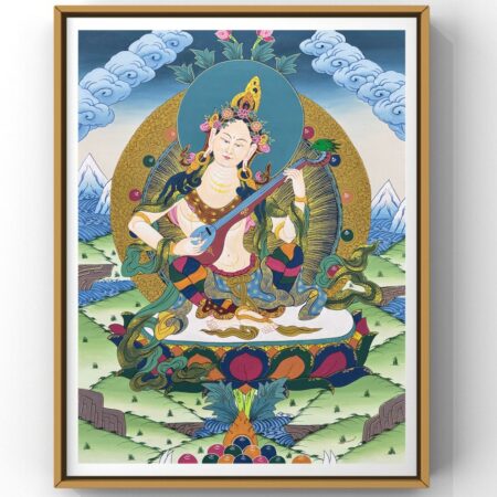 Saraswati Thangka Painting