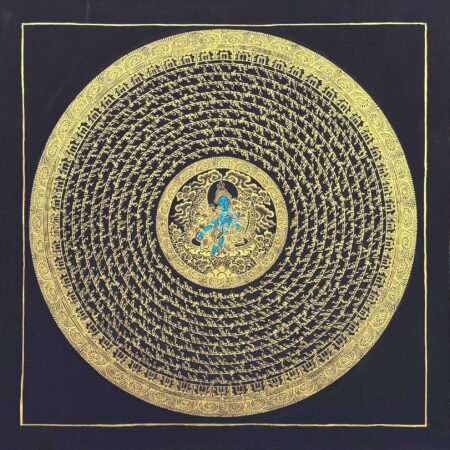 Green Tara Mantra Mandala Thangka Painting