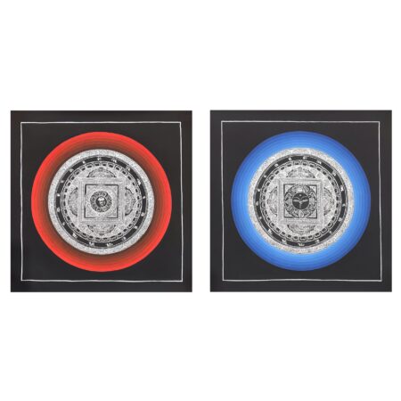 Set of Silver Mandala Thangka Painting