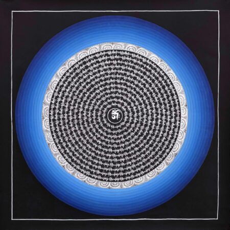 Silver Rainbow Mandala Thangka