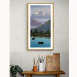 Acrylic Painting Fewa Lake and Mount Fishtail