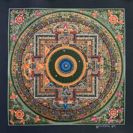 Om Round Mandala Thangka