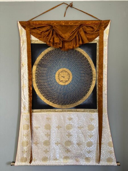 CUSTOM: 1pcs Mandala Thangka with White Brocade
