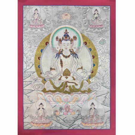 Carved Silver Vairocana Thangka