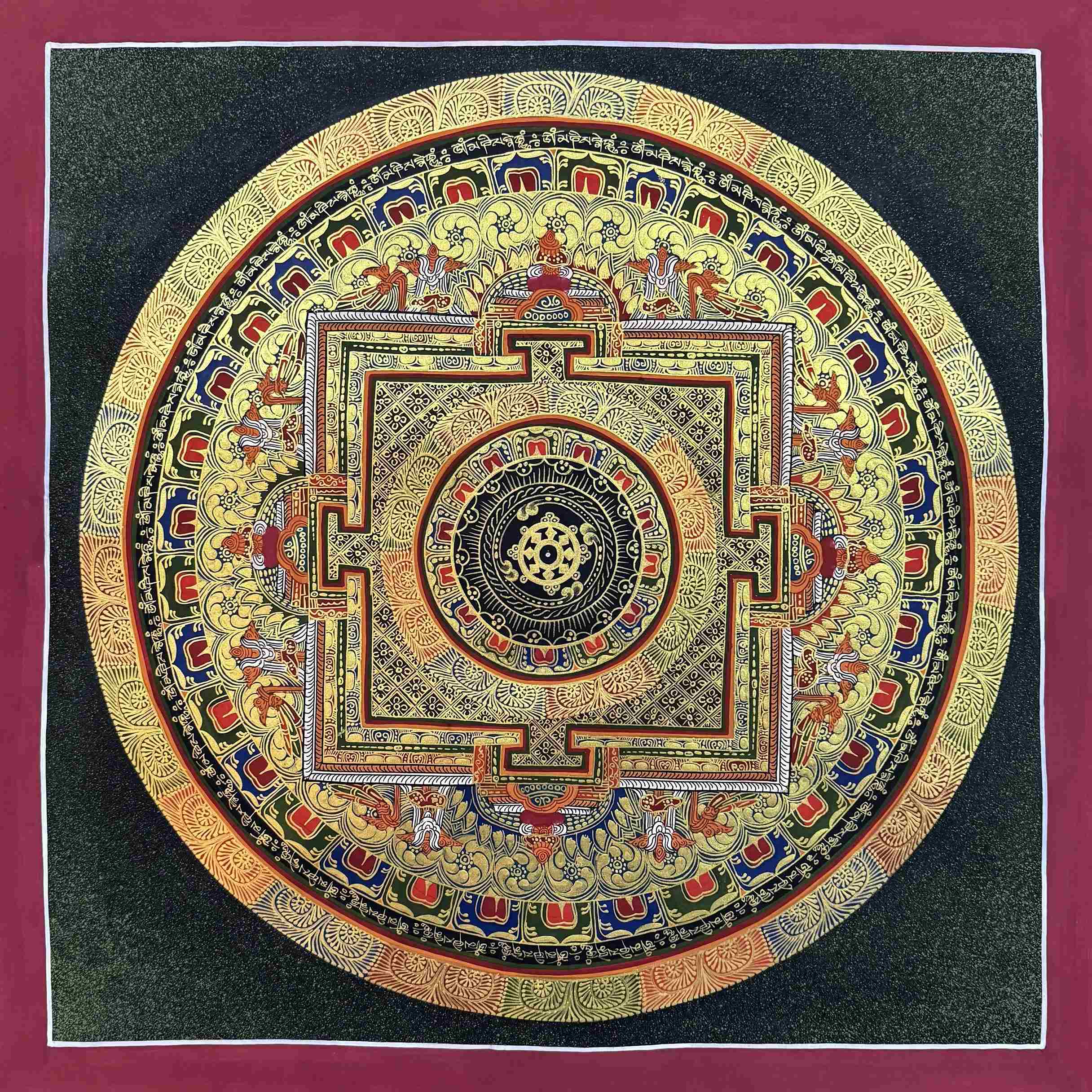 Dharma Wheel Mandala Thangka