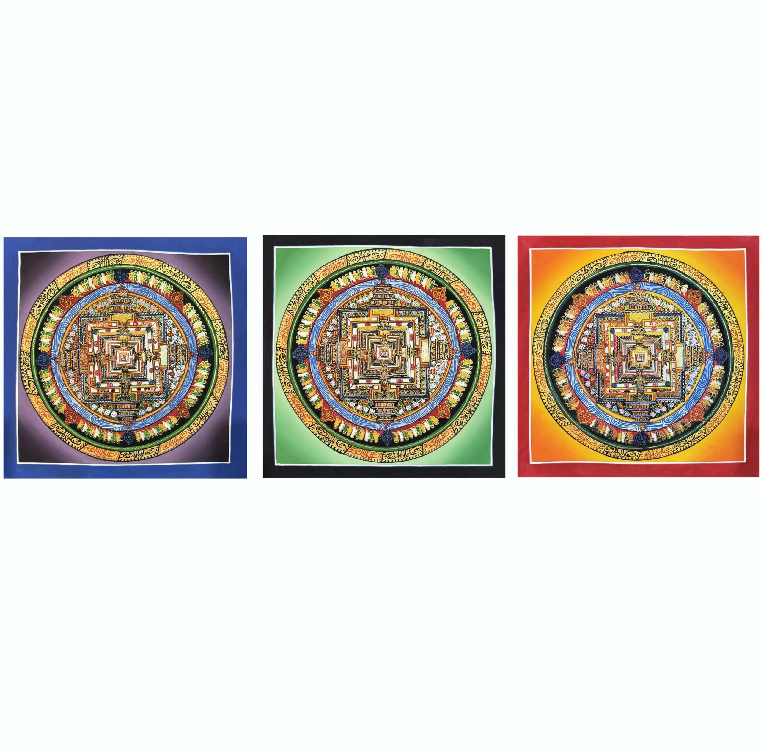 Set of Different Color Kalachakra Mandala