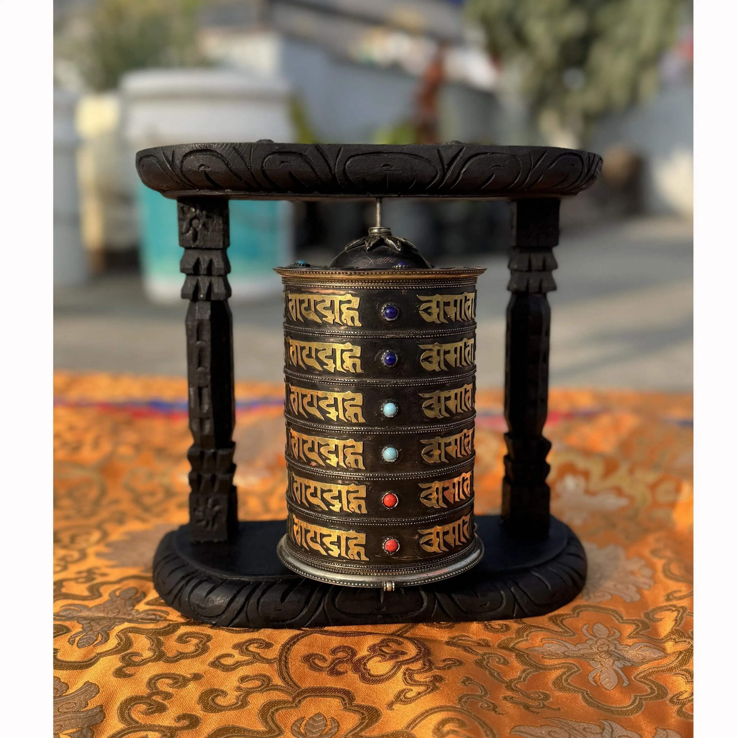 Big Size Tibetan Prayer wheel | Free Prayer Flag
